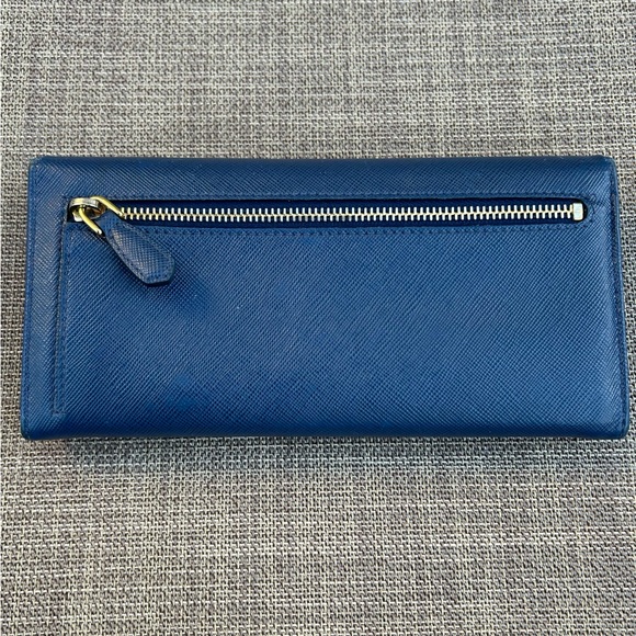 Prada blue multicolor continental long wallet in Saffiano leather - Picture 3 of 16